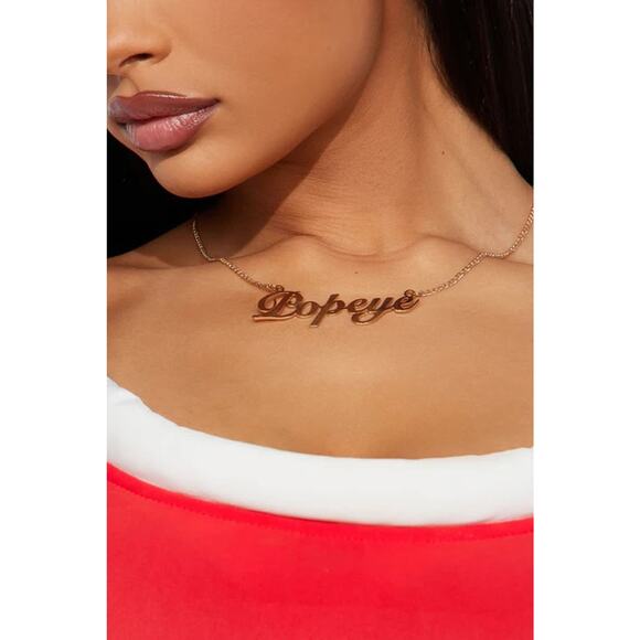 NEW Rub Me In Oyl Olive Oyl Sexy 4 Piece Halloween Costume Set Size Small - Picture 3 of 6